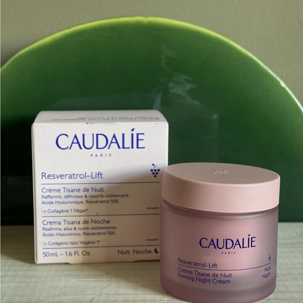 Caudalie Pink Resveratrol-Lift Night Cream Moisturizer SEALED jar, new in box